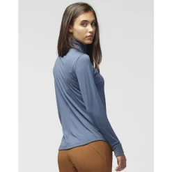 Blauer Alexandra Langarm Trainings-Top