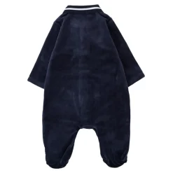 Blauer Chenille Jumpsuit mit Logo-Detail