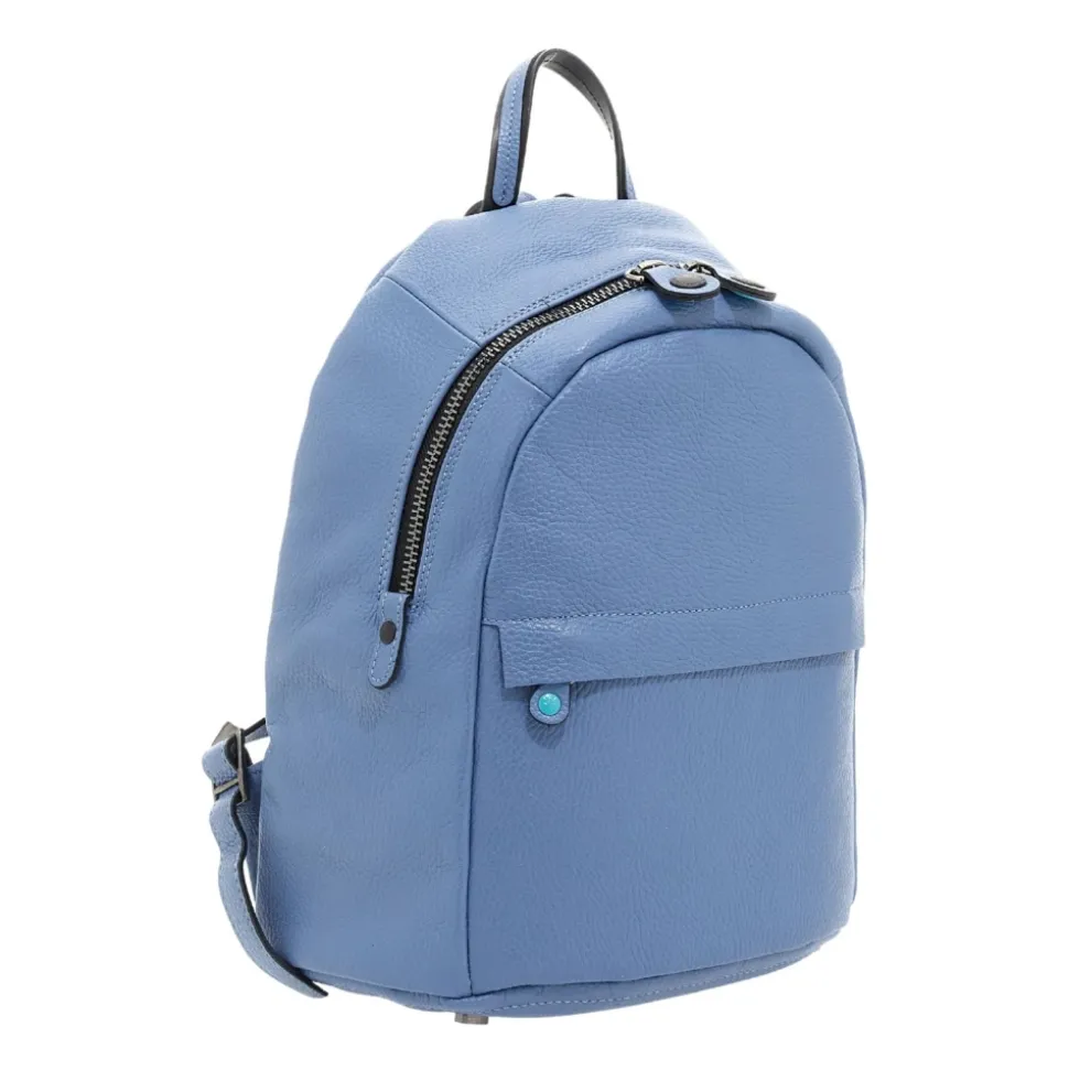 Blauer Damenrucksack Einfarbig Vordertasche