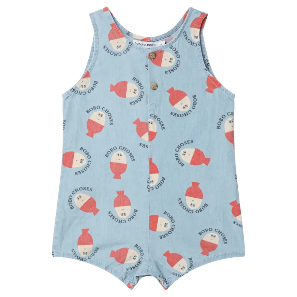 Blauer Kurzer Baby-Strampler Neonato/Bambino