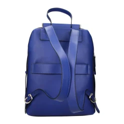 Blauer Leder Rucksack mit Verstellbaren Riemen