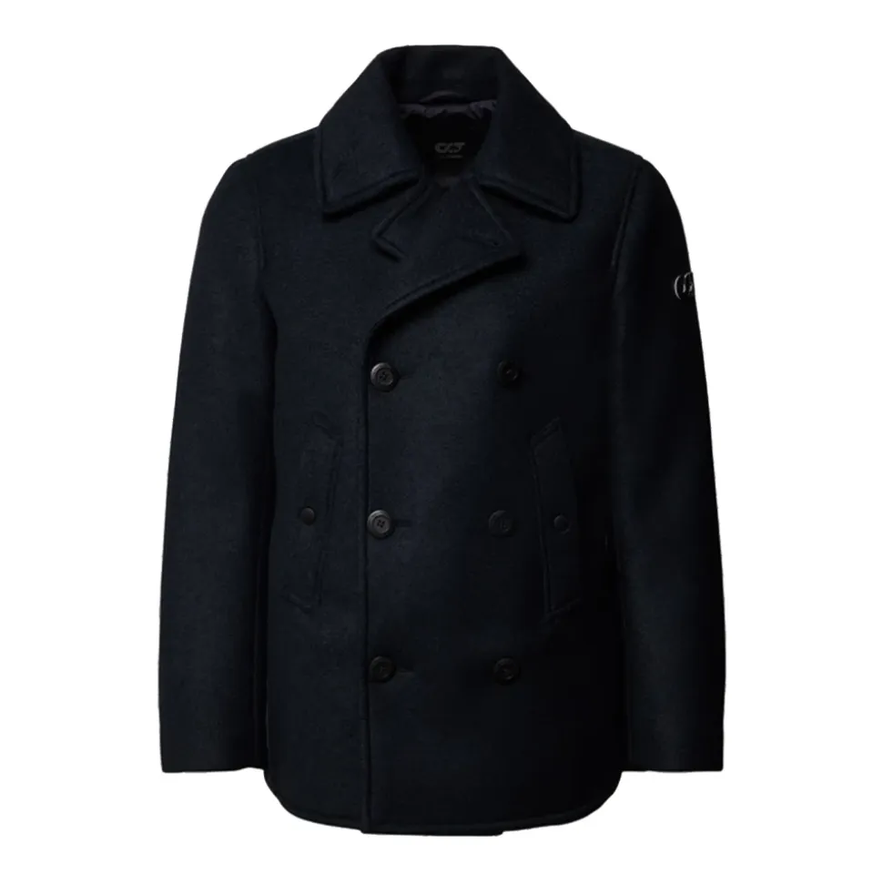 Blauer Wintermantel Stilvolles Design