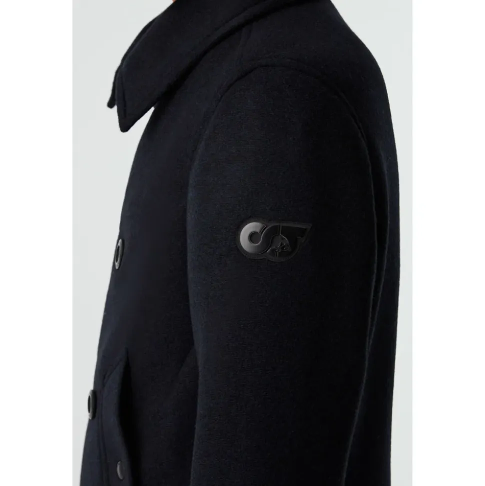 Blauer Wintermantel Stilvolles Design