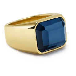 Blauer Zirkon Siegelring