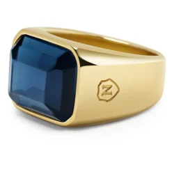 Blauer Zirkon Siegelring