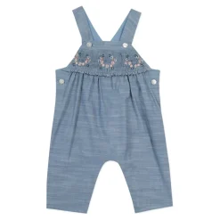 Blaues Denim Fleurie besticktes Kleid