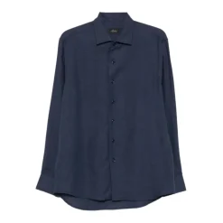 Blaues Regular Fit Hemd Made in Italy