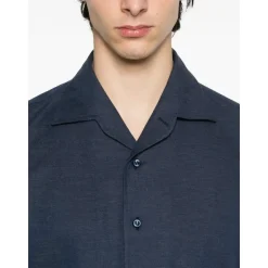 Blaues Regular Fit Hemd Made in Italy