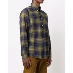 Blaues Tartan Button-Down Hemd