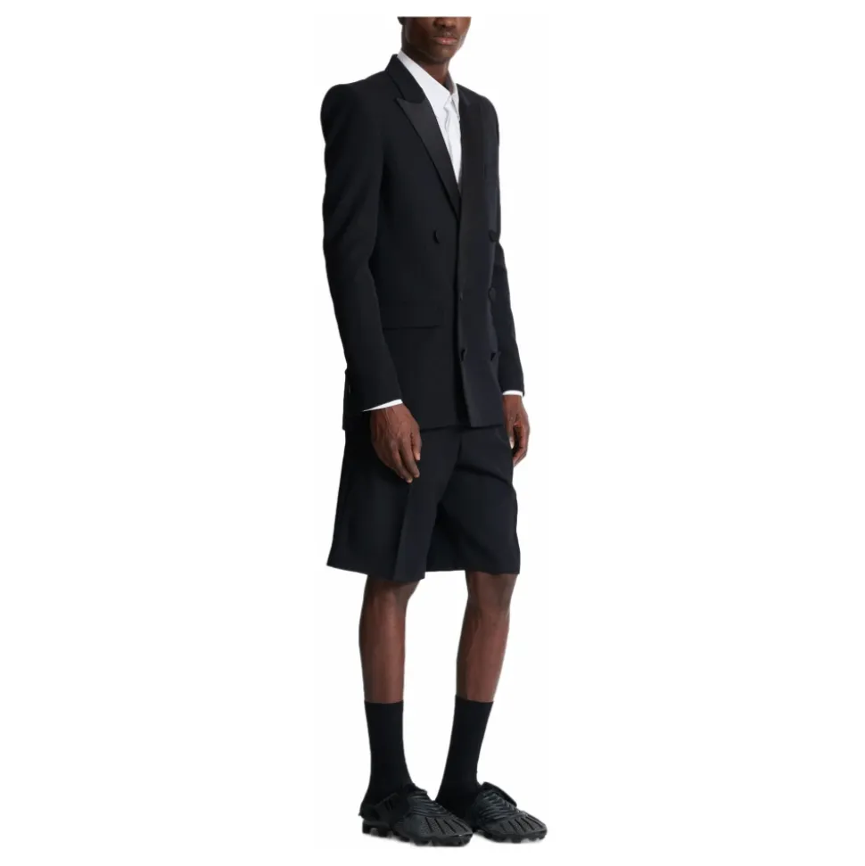 Blazer aus Grain-de-Poudre mit Revers aus Satin