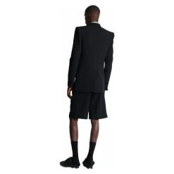 Blazer aus Grain-de-Poudre mit Revers aus Satin