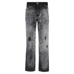 Bleached Straight Denim Pants