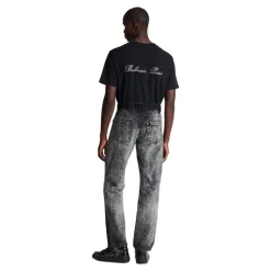Bleached Straight Denim Pants
