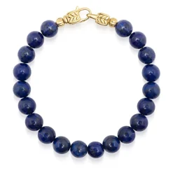 Blue Dumortierite Healing Bracelet with Gold Lock
