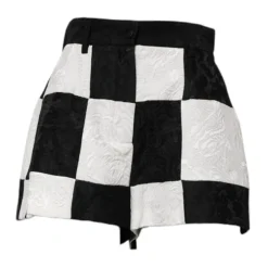 Blumige Brokat High Waist Shorts