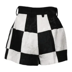 Blumige Brokat High Waist Shorts