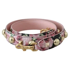 Blumiger Gold Stud Lederriemen Rosa