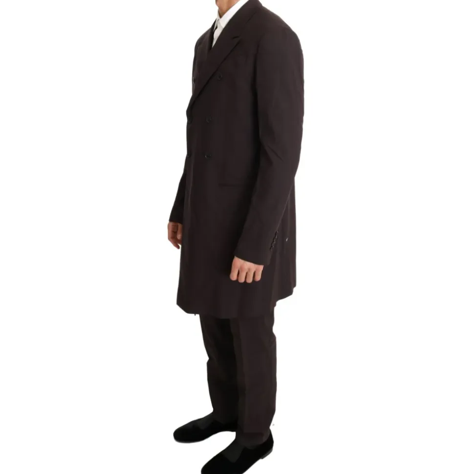 Bordeaux Woll Stretch 3-teiliger Anzug