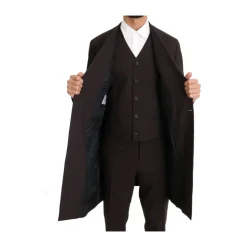 Bordeaux Woll Stretch 3-teiliger Anzug