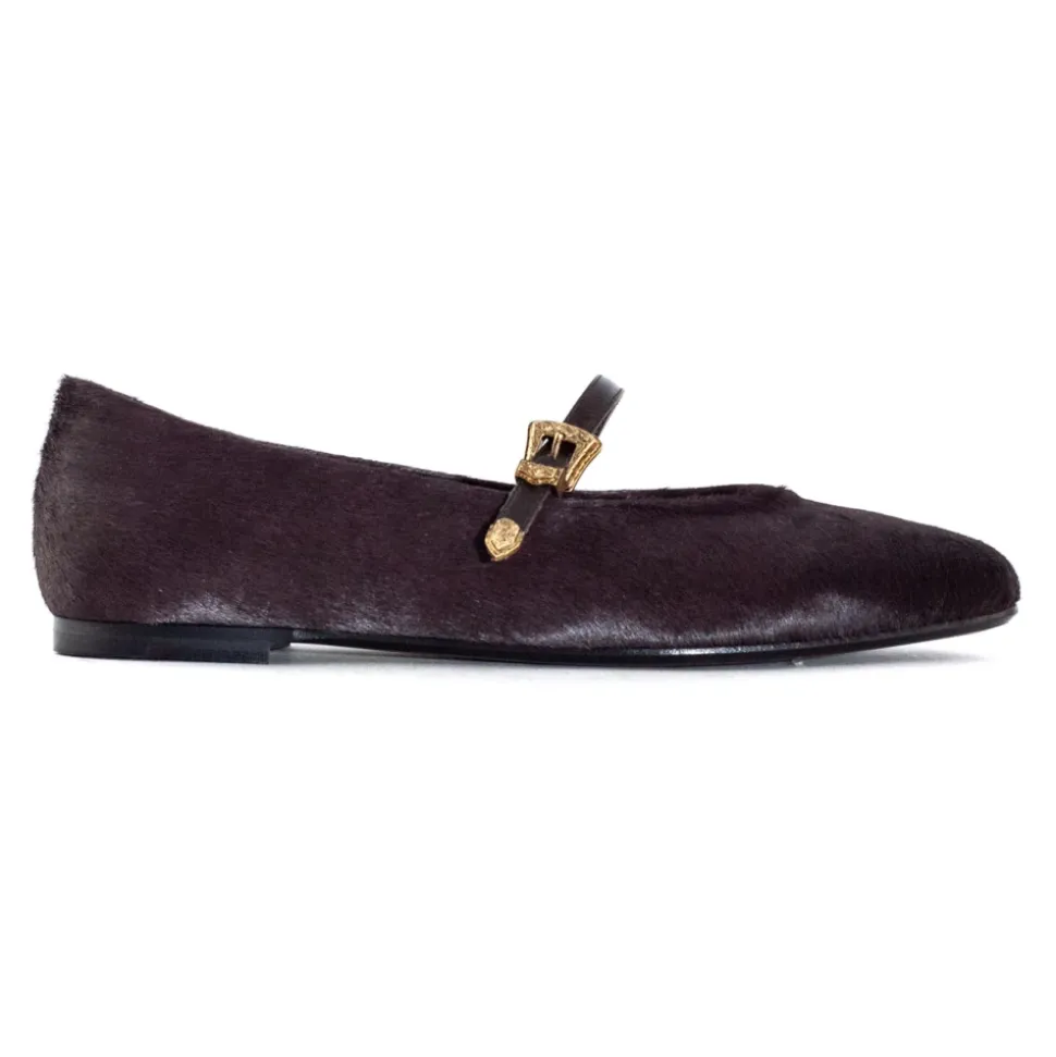 Braune Ballerinas aus Kalbshaar