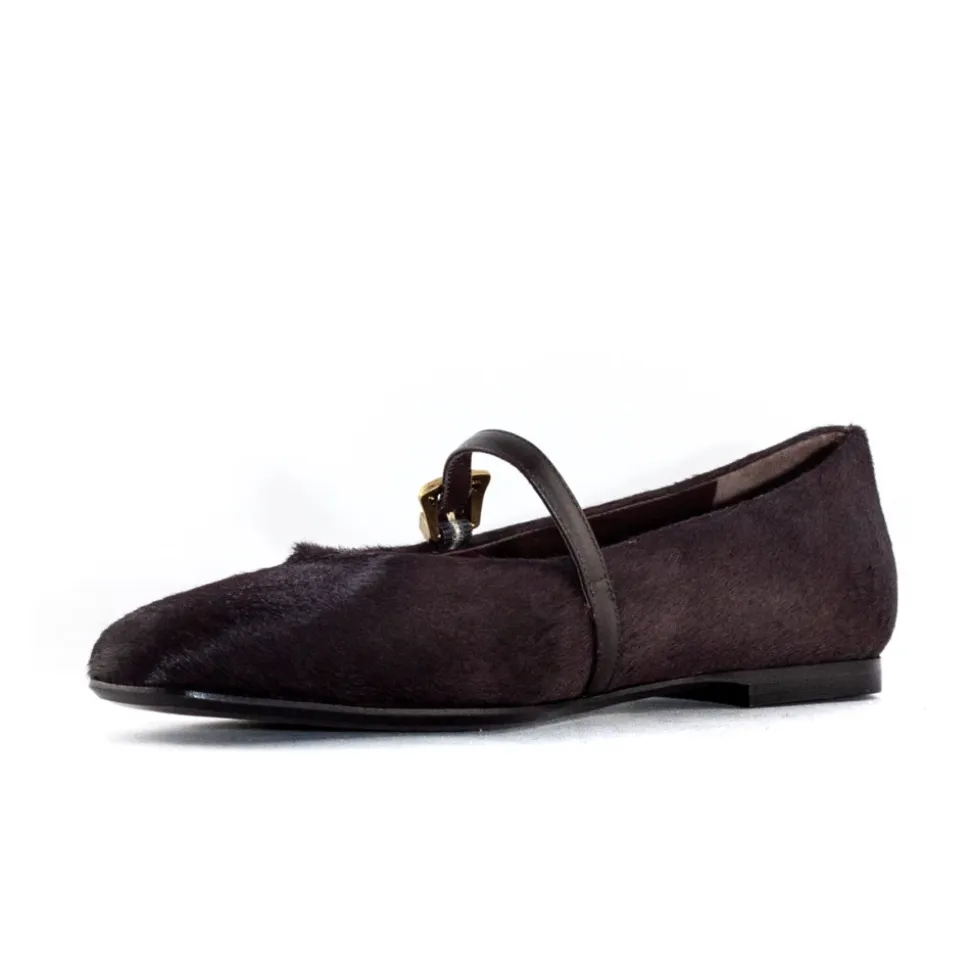 Braune Ballerinas aus Kalbshaar