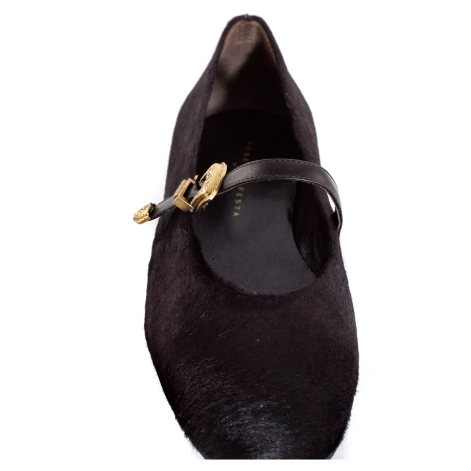 Braune Ballerinas aus Kalbshaar