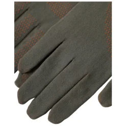 Braune Baumwollstretch-Handschuhe in Handgelenklänge