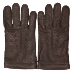 Braune Cashmere-gefütterte Pecari-Handschuhe