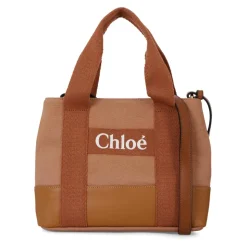 Braune Casual Tasche mit Logo-Band