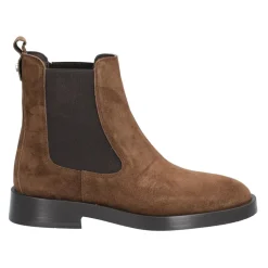 Braune Chelsea Wildleder Stiefel mit Absatz