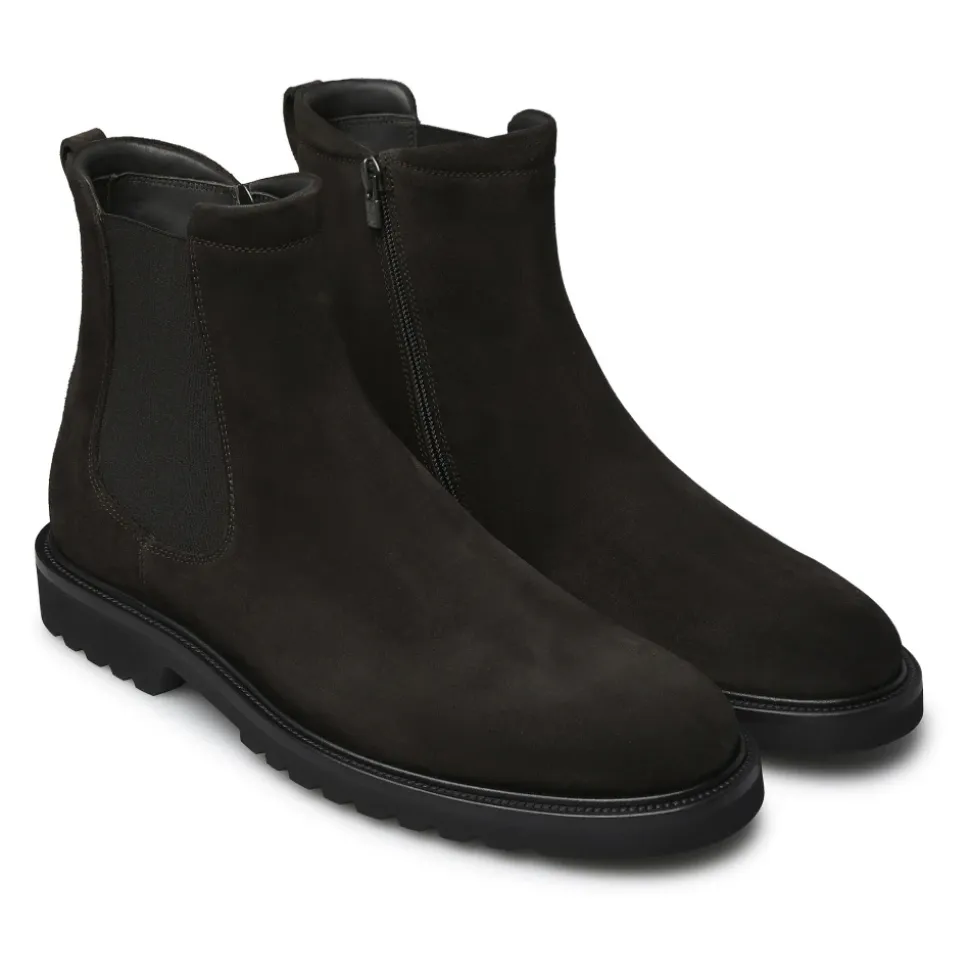 Braune Chelsea-Boots mit Vibram-Sohle