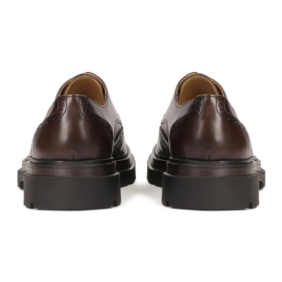 Braune Derby-Style BROGUES mit Lochmuster-Verzierung
