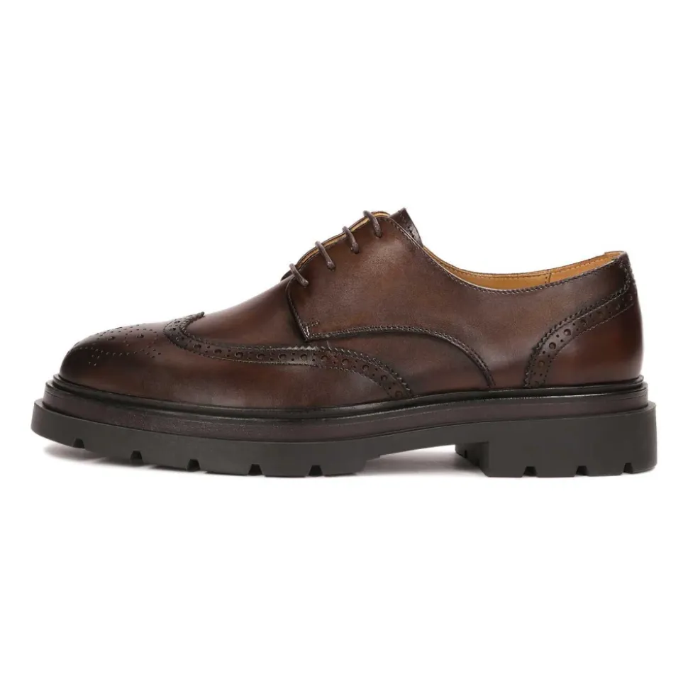 Braune Derby-Style BROGUES mit Lochmuster-Verzierung