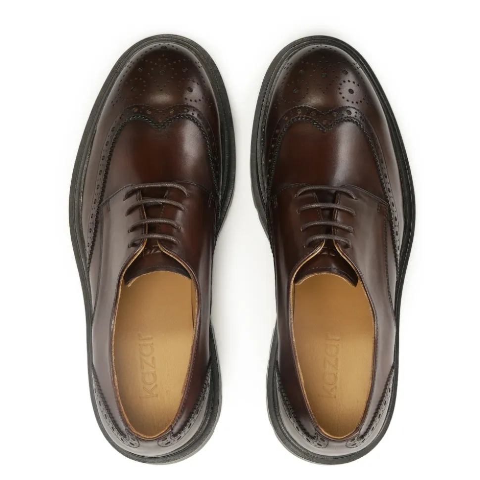 Braune Derby-Style BROGUES mit Lochmuster-Verzierung
