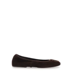Braune Flache Schuhe Minnie Travel Ballet