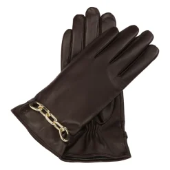 Braune Handschuhe mit Kette