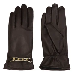 Braune Handschuhe mit Kette