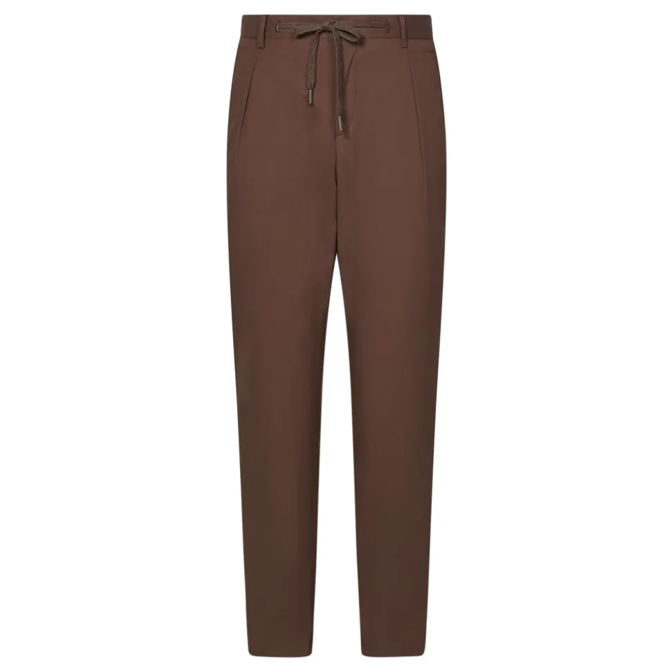 Braune Hose mit Elastischem Bund und Kordelzug
