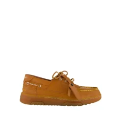 Braune Hybrid-Bootsschuhe aus Leder