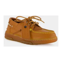 Braune Hybrid-Bootsschuhe aus Leder