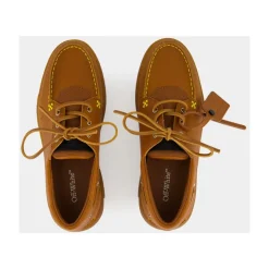 Braune Hybrid-Bootsschuhe aus Leder