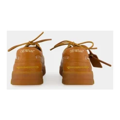 Braune Hybrid-Bootsschuhe aus Leder