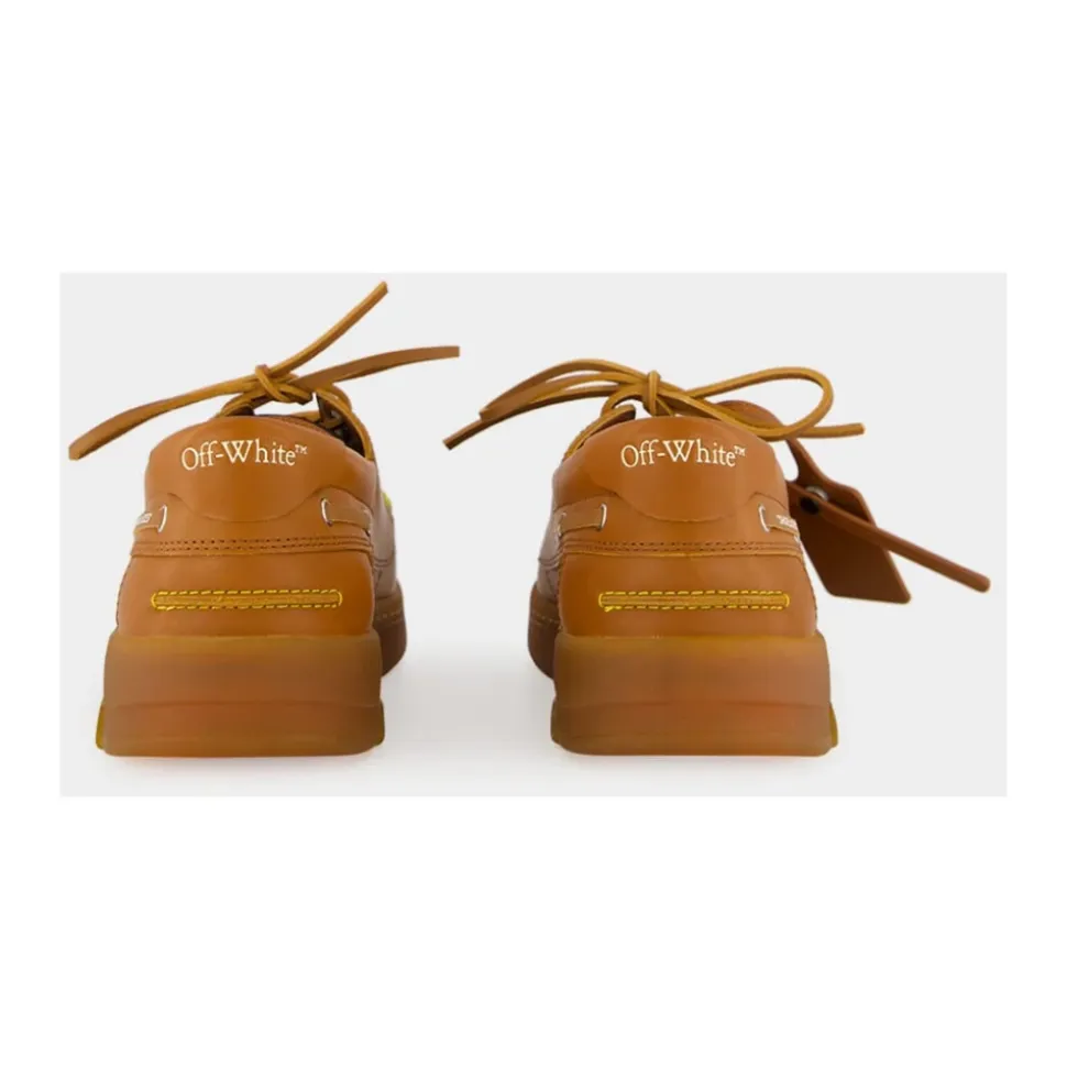 Braune Hybrid-Bootsschuhe aus Leder