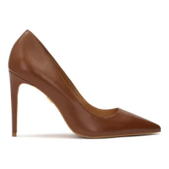 Braune klassische Pumps mit spitzer Zehenpartie