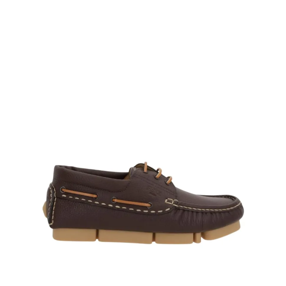 Braune Leder Brogue Bootsschuhe