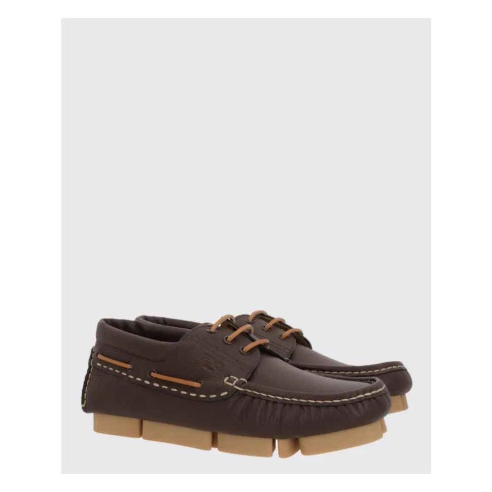 Braune Leder Brogue Bootsschuhe