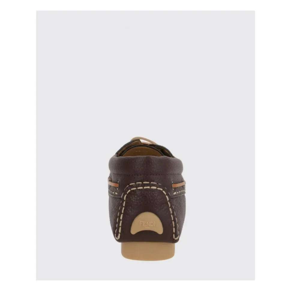 Braune Leder Brogue Bootsschuhe