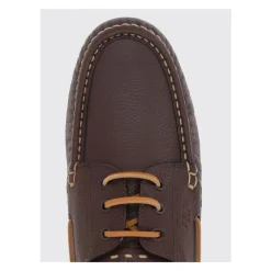 Braune Leder Brogue Bootsschuhe