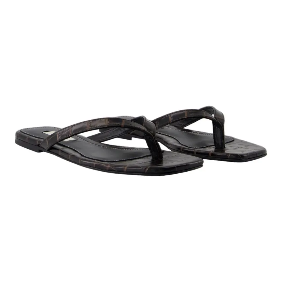 Braune Leder Sandalen mit Offener Spitze