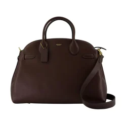 Braune Leder Shopper Tasche mit Griffen